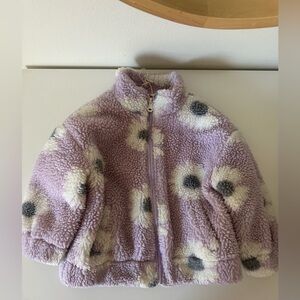 ZARA Lavender floral Sherpa jacket 2-3T